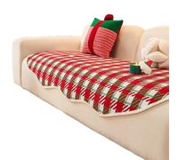 SYJYM Christmas Atmosphere Sofa Cover Universal Chenille Anti-Slip Cushion All Seasons Red Christmas Cushion Cover Cloth