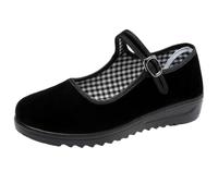 SYJYM Cloth Shoes for Women's Wedges Recreational Shoe Anti-Slip Work Black Cloth Women Dancing Mother