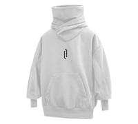 SYJYM Embroidery Turtleneck Sweatshirt For Men Hoodies Autumn Hip Hop Pocket Streetwear Oversized Hoody White