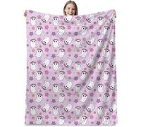 SYJYM Flannel Blanket Halloween Flower Checkered Cartoon Ghost Festival Atmosphere Sofa Cover Nap Blanket