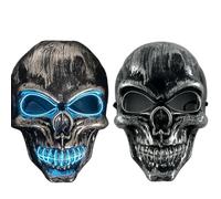 SYJYM Led Captain Hat Halloween Masquerade Pirate Theme Party Cosplay Captain Costumes Accessories Light Up Skull Pattern Hat