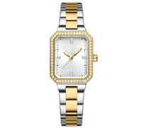 SYJYM Luxury Brand Watches for Women Simple Rectangular Dial with Sparkling Rhinestones Casual Quartz Wristwatch with Luminous