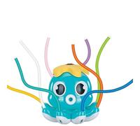 SYJYM Octopus Water Spray Sprinkler for Kids Outdoor Sprinklers Summer Octopuses Toys with 8 Wiggle Tubes and 2 Hose Clamps
