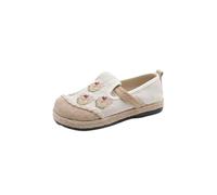 SYJYM Spring Casual Shoes Literary Women's Single Lazy Flat Heel Casual Shallow Mouth Cotton Linen Embroidered for Women