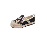 SYJYM Spring Casual Shoes Literary Women's Single Lazy Flat Heel Casual Shallow Mouth Cotton Linen Embroidered for Women