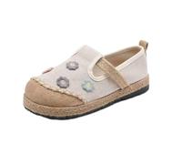 SYJYM Spring Casual Shoes Literary Women's Single Lazy Flat Heel Casual Shallow Mouth Cotton Linen Embroidered for Women
