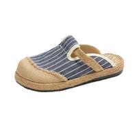 SYJYM Spring Casual Shoes Literary Women's Single Lazy Flat Heel Casual Shallow Mouth Cotton Linen Embroidered for Women