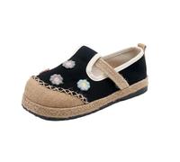SYJYM Spring Casual Shoes Literary Women's Single Lazy Flat Heel Casual Shallow Mouth Cotton Linen Embroidered for Women