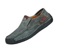 SYJYM Spring Handmade Men Shoes Casual Comfortable Slip On Loafers Walking Flats Moccasins Tooling Shoes Sneakers Green