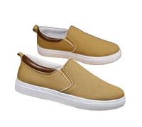 SYJYM Summer Lightweight Canvas Shoes for Men Breathable Sneakers Man Loafers Male Casual Walking Shoes Comfortable Trainers Yellow