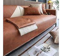 SYkbb Sofa Slipcovers Waterproof Sofa Cover Vintage Faux Pu Leather Sectional Couch Cover Non-Slip Sofa Slipcover Furniture Protector for Dogs, Children, Pets (Color : Coffee, Size : 1pc/28"x28"/Arm