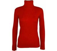 Sykesstyle Womens Long Sleeve Polo Roll Neck Turtle Neck Jumper Top UK 8-26 (UK, Numeric, 12, 14, Regular, Regular, Red)