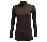 Sykesstyle Womens Long Sleeve Polo Roll Neck Turtle Neck Jumper Top UK 8-26 (UK, Numeric, 12, 14, Regular, Regular, Brown)