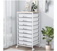 SYKIARIOL 8 Drawers Rolling Storage Trolley, Utility Storage Cart on Lockable Wheels with Plastic Drawers, Multipurpose Mobile Organizer Unit for