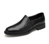 SYktcjgs Fashion Loafers For Men Slip-on Oxfords Premium Genuine Leather Low Top Casual Shoes Round Toe Breathable (Color : Black, Size : 35 EU)