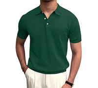 Syktkmx Mens Golf Apparel Polo Shirts Short Sleeve Casual Banded Bottom Stretch Classic Fit Solid Knit T-Shirts, Olive Green, XXL