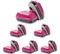 sykua 6 Pairs 60921 Filter Cartridges for Respirator Mask, Gas Mask Filter Compatible with 6200,6800,7502, 7503 Masks, Anti Dust Gas Organic Vapor Particle Chemical (Pink,6 Pairs)