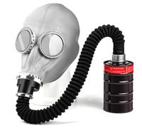 sykua Full Face Gas Mask with 60mm Hose and 40mm Activated Carbon Filter, Gas Masks Survival Nuclear and Chemical for Gases, Vapors, Dust, Chemicals