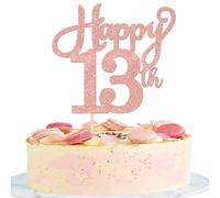SYKYCTCY 1 Pack 13th Birthday Cake Topper Glitter Number 13 Thirteen Birthday Cake Pick Decorations for Cheers to 13 Years Old 10th Birthday Wedding Anniversary Party Supplies