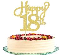 SYKYCTCY 1 Pack 18th Birthday Cake Topper Glitter Number 18 Eighteen Birthday Cake Pick Decorations for Cheers to 18 Years Old 18th Birthday Wedding Anniversary Party Supplies