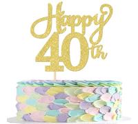 SYKYCTCY 1 Pack 40th Birthday Cake Topper Glitter Number 40 Forty Birthday Cake Pick Decorations for Cheers to 40 Years Old 40th Birthday Wedding Anniversary Party Supplies