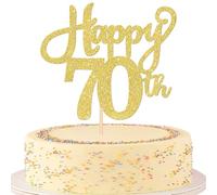 SYKYCTCY 1 Pack 70th Birthday Cake Topper Glitter Number 70 Seventy Birthday Cake Pick Decorations for Cheers to 70 Years Old 70th Birthday Wedding Anniversary Party Supplies