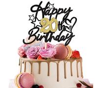 SYKYCTCY 1 Pack Happy 20th Birthday Cake Topper Glitter Cheers to 20 Years Twenty 20 Fabulous Birthday Cake Pick with Love Star for 20th Birthday Anniversary Party Cake Decoration Supplies