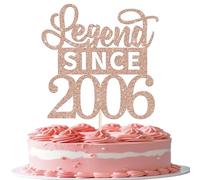 SYKYCTCY 1 Pack Happy 20th Birthday Cake Topper Glitter Legend Since 2006 Cake Pick 20 Fabulous Cake Decorations for Cheers to 20th Birthday Wedding Anniversary Party Supplies