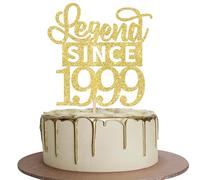 SYKYCTCY 1 Pack Happy 26th Birthday Cake Topper Glitter Legend Since 1999 Cake Pick 26 Fabulous Cake Decorations for Cheers to 26th Birthday Wedding Anniversary Party Supplies
