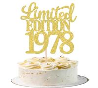 SYKYCTCY 1 Pack Happy 48th Birthday Cake Topper Glitter Limited EDITION 1978 Cake Pick 48 Fabulous Cake Decorations for Cheers to 48th Birthday Wedding Anniversary Party Supplies