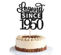 SYKYCTCY 1 Pack Happy 75th Birthday Cake Topper Glitter Legend Since 1950 Cake Pick 75 Fabulous Cake Decorations for Cheers to 75th Birthday Wedding Anniversary Party Supplies