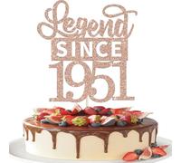 SYKYCTCY 1 Pack Happy 75th Birthday Cake Topper Glitter Legend Since 1951 Cake Pick 75 Fabulous Cake Decorations for Cheers to 75th Birthday Wedding Anniversary Party Supplies