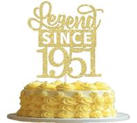 SYKYCTCY 1 Pack Happy 75th Birthday Cake Topper Glitter Legend Since 1951 Cake Pick 75 Fabulous Cake Decorations for Cheers to 75th Birthday Wedding Anniversary Party Supplies