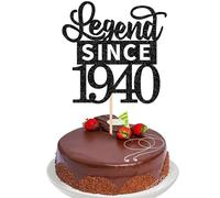SYKYCTCY 1 Pack Happy 85th Birthday Cake Topper Glitter Legend Since 1940 Cake Pick 85 Fabulous Cake Decorations for Cheers to 85th Birthday Wedding Anniversary Party Supplies