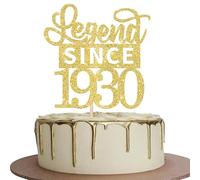 SYKYCTCY 1 Pack Happy 95th Birthday Cake Topper Glitter Legend Since 1930 Cake Pick 95 Fabulous Cake Decorations for Cheers to 95th Birthday Wedding Anniversary Party Supplies