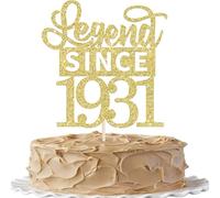 SYKYCTCY 1 Pack Happy 95th Birthday Cake Topper Glitter Legend Since 1931 Cake Pick 95 Fabulous Cake Decorations for Cheers to 95th Birthday Wedding Anniversary Party Supplies