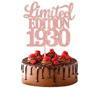 SYKYCTCY 1 Pack Happy 95th Birthday Cake Topper Glitter Limited EDITION 1930 Cake Pick 95 Fabulous Cake Decorations for Cheers to 95th Birthday Wedding Anniversary Party Supplies Rosegold