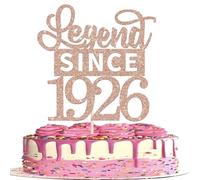 SYKYCTCY 1 Pack Legend Since 1926 Cake Topper Glitter Happy 100th Birthday Cake Pick 100 Fabulous Cake Decorations for Cheers to 100th Birthday Wedding Anniversary Party Supplies