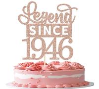 SYKYCTCY 1 Pack Legend Since 1946 Cake Topper Glitter Happy 80th Birthday Cake Pick 80 Fabulous Cake Decorations for Cheers to 80th Birthday Wedding Anniversary Party Supplies