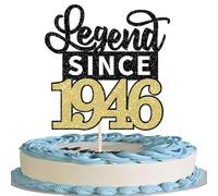 SYKYCTCY 1 Pack Legend Since 1946 Cake Topper Glitter Happy 80th Birthday Cake Pick 80 Fabulous Cake Decorations for Cheers to 80th Birthday Wedding Anniversary Party Supplies