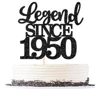 SYKYCTCY 1 Pack Legend Since 1950 Cake Topper Glitter Happy 75th Birthday Cake Pick 75 Fabulous Cake Decorations for Cheers to 75th Birthday Wedding Anniversary Party Supplies