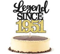 SYKYCTCY 1 Pack Legend Since 1951 Cake Topper Glitter Happy 75th Birthday Cake Pick 75 Fabulous Cake Decorations for Cheers to 75th Birthday Wedding Anniversary Party Supplies