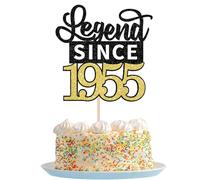 SYKYCTCY 1 Pack Legend Since 1955 Cake Topper Glitter Happy 70th Birthday Cake Pick 70 Fabulous Cake Decorations for Cheers to 70th Birthday Wedding Anniversary Party Supplies
