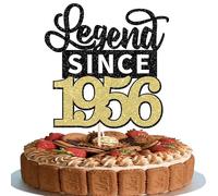 SYKYCTCY 1 Pack Legend Since 1956 Cake Topper Glitter Happy 70th Birthday Cake Pick 70 Fabulous Cake Decorations for Cheers to 70th Birthday Wedding Anniversary Party Supplies