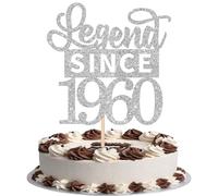 SYKYCTCY 1 Pack Legend Since 1960 Cake Topper Glitter Happy 65th Birthday Cake Pick 65 Fabulous Cake Decorations for Cheers to 65th Birthday Wedding Anniversary Party Supplies