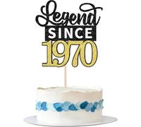 SYKYCTCY 1 Pack Legend Since 1970 Cake Topper Glitter Happy 55th Birthday Cake Pick 55 Fabulous Cake Decorations for Cheers to 55th Birthday Wedding Anniversary Party Supplies