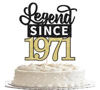 SYKYCTCY 1 Pack Legend Since 1971 Cake Topper Glitter Happy 55th Birthday Cake Pick 55 Fabulous Cake Decorations for Cheers to 55th Birthday Wedding Anniversary Party Supplies