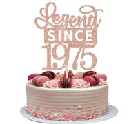 SYKYCTCY 1 Pack Legend Since 1975 Cake Topper Glitter Happy 50th Birthday Cake Pick 50 Fabulous Cake Decorations for Cheers to 50th Birthday Wedding Anniversary Party Supplies