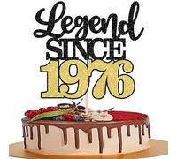 SYKYCTCY 1 Pack Legend Since 1976 Cake Topper Glitter Happy 50th Birthday Cake Pick 50 Fabulous Cake Decorations for Cheers to 50th Birthday Wedding Anniversary Party Supplies