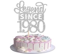 SYKYCTCY 1 Pack Legend Since 1980 Cake Topper Glitter Happy 45th Birthday Cake Pick 45 Fabulous Cake Decorations for Cheers to 45th Birthday Wedding Anniversary Party Supplies